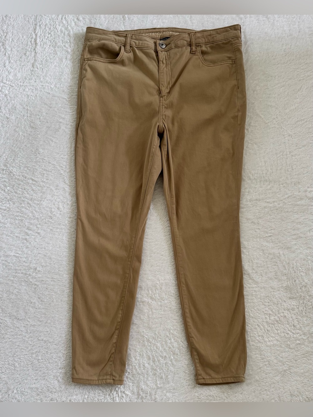 American Eagle women’s stretch high-rise Jegging khaki jeans tan size 16 Short